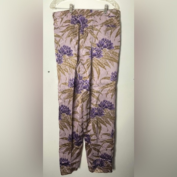 100% viscose dries van noten NWT floral, print pants size 40 - Picture 3 of 9